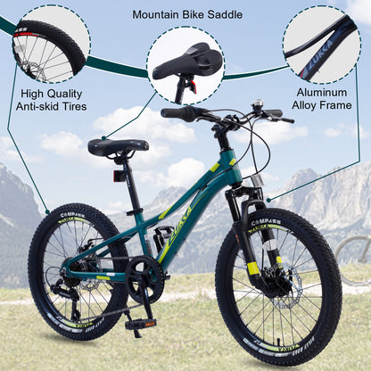 Mountain Bike for Girls and Boys  Mountain 20 inch shimano 7-Speed bike