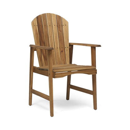 Easter Outdoor Weather Resistant Acacia Wood Adirondack Natural Dining Chairs (Set of 2)