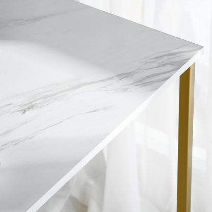 46.5" Writing desk - marble top & gold leg