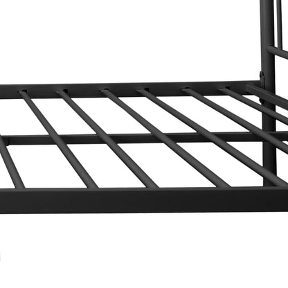 Full Size Metal Bed Frame with Headboard and Footboard(BLACK)