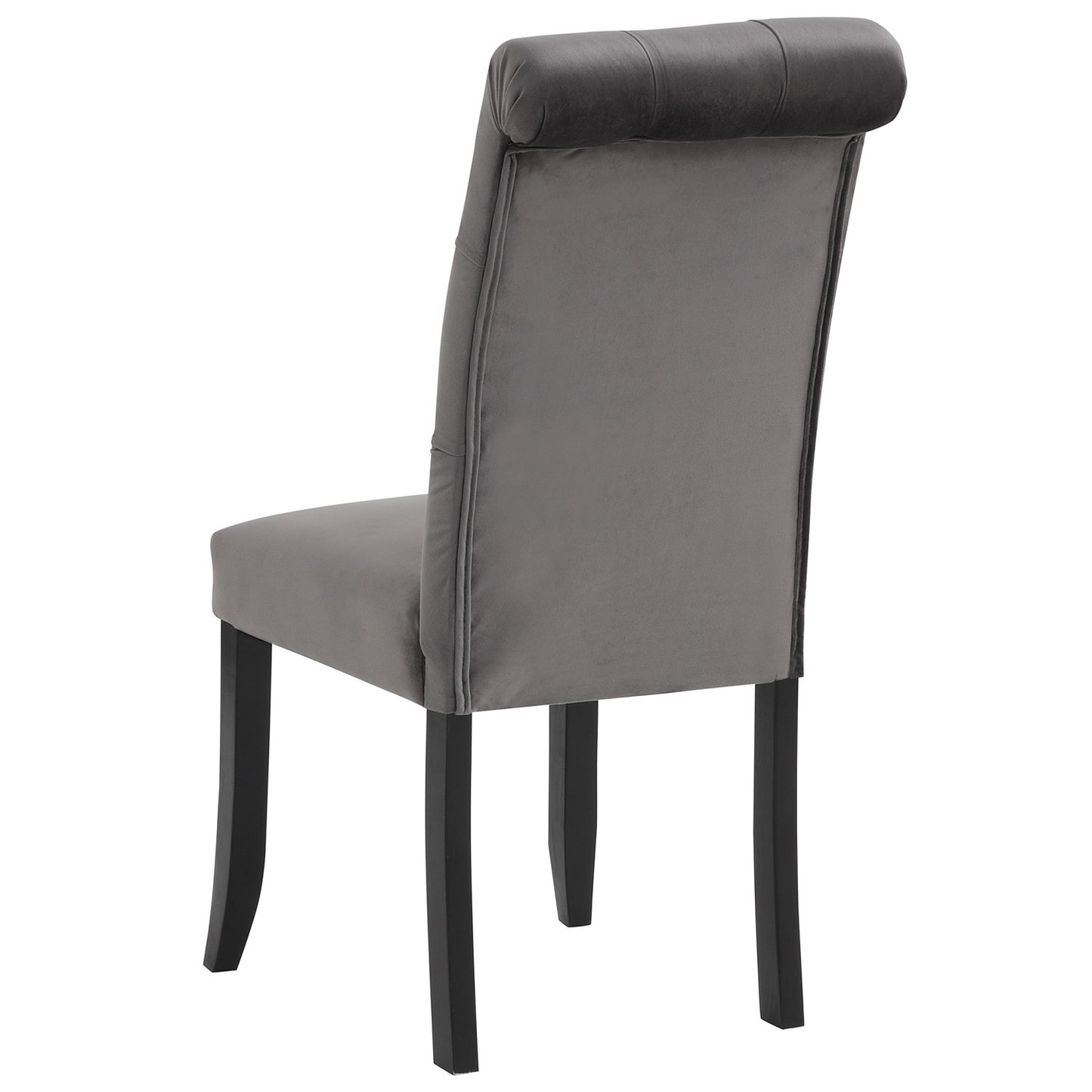 Classic Fabric Tufted Dining Chair with Wooden Legs - Set of 2