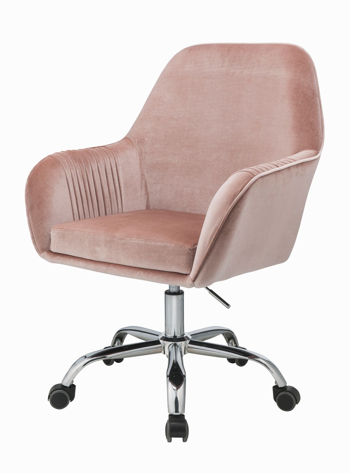 ACME Eimer Office Chair in Peach Velvet & Chrome 92504