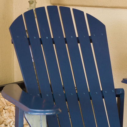 Milan Outdoor Acacia Folding Blue  Adirondack Chair