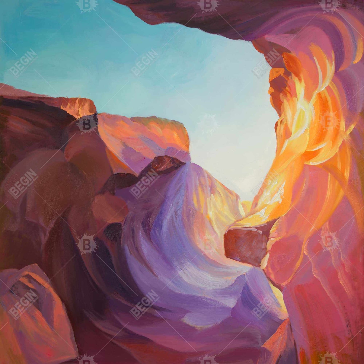 Antelope canyon - 12x12 Print on canvas