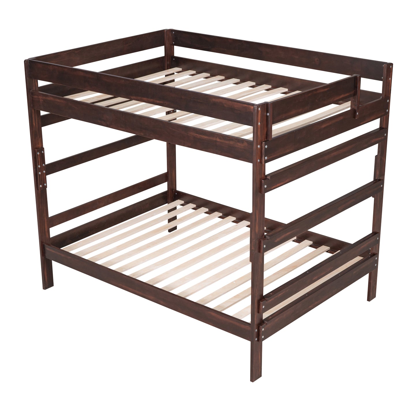 Full over Full Wood Bunk Bed with 2 Drawers, Espresso