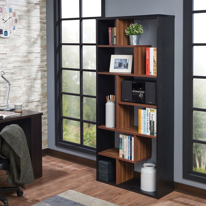 ACME Mileta II Bookshelf in Black & Walnut 92358