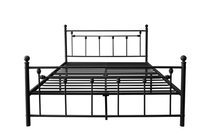 Full Size Metal Bed Frame with Headboard and Footboard(BLACK)