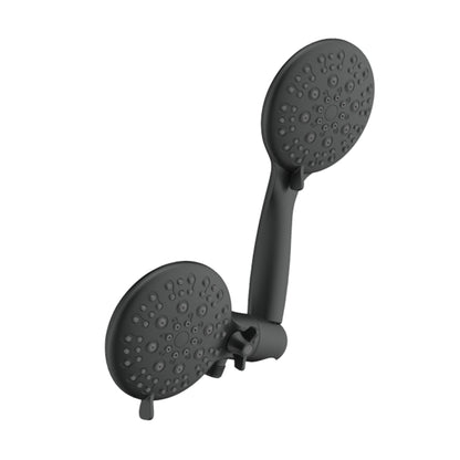 Large Amount of water Multi Function Dual Shower Head - Shower System with 4." Rain Showerhead, 6-Function Hand Shower, Matte Black