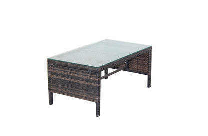 Outdoor patio Furniture 1 Coffee Table with clear tempered glass