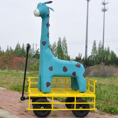 Tools cart Wagon Cart Garden cart trucks make it easier to transport firewood （Yellow colour）