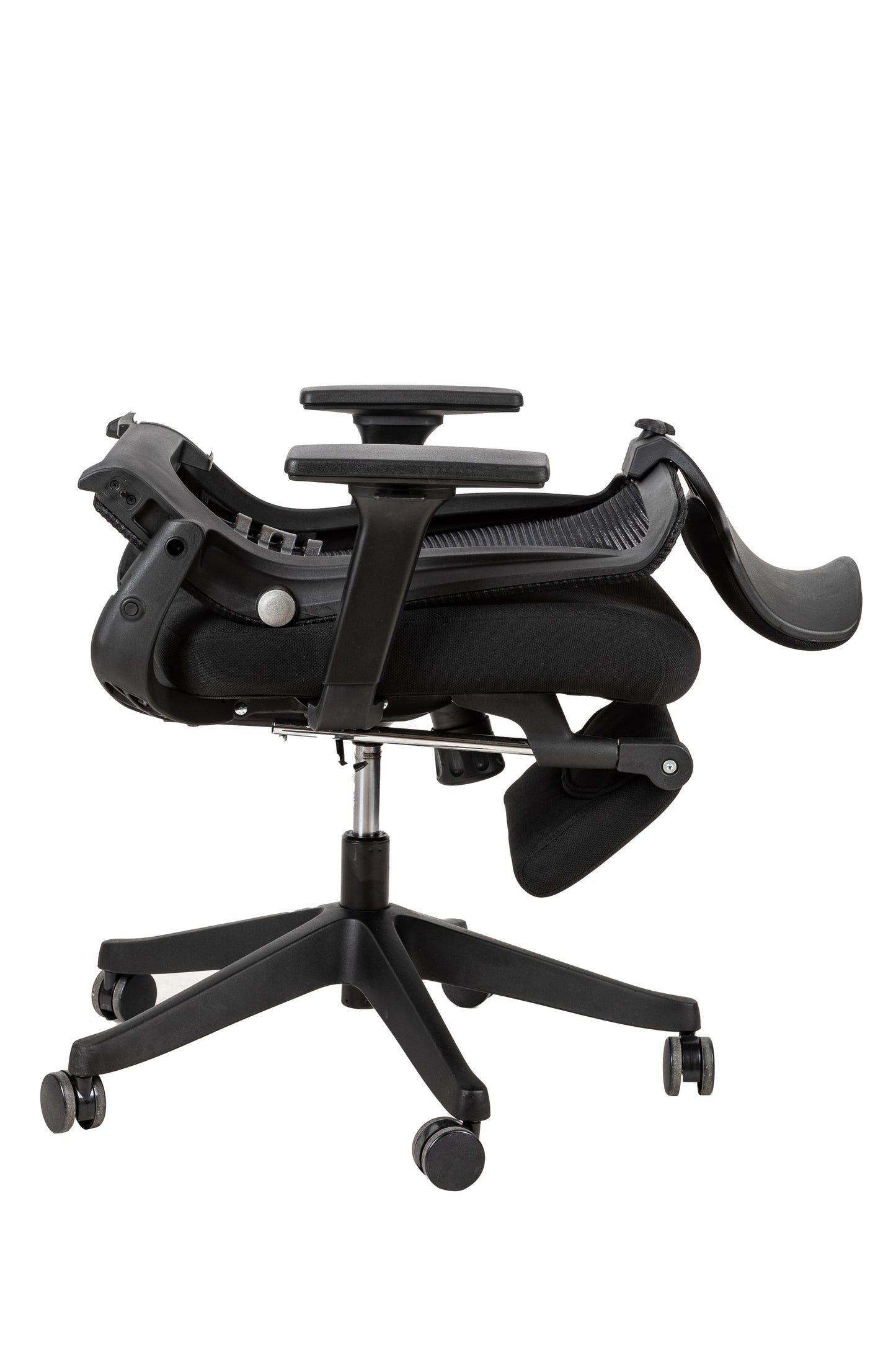 High Back Office Chair with 2d armrest and foot rest, tilt function max 128°,Black