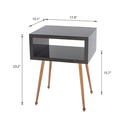 COOLMORE MIRROR END TABLE  MIRROR NIGHTSTAND   END&SIDE TABLE  (Black)