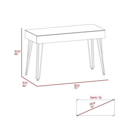 Posey 1-Drawer Rectangle Writing Desk with Hairpin Legs Mahogany