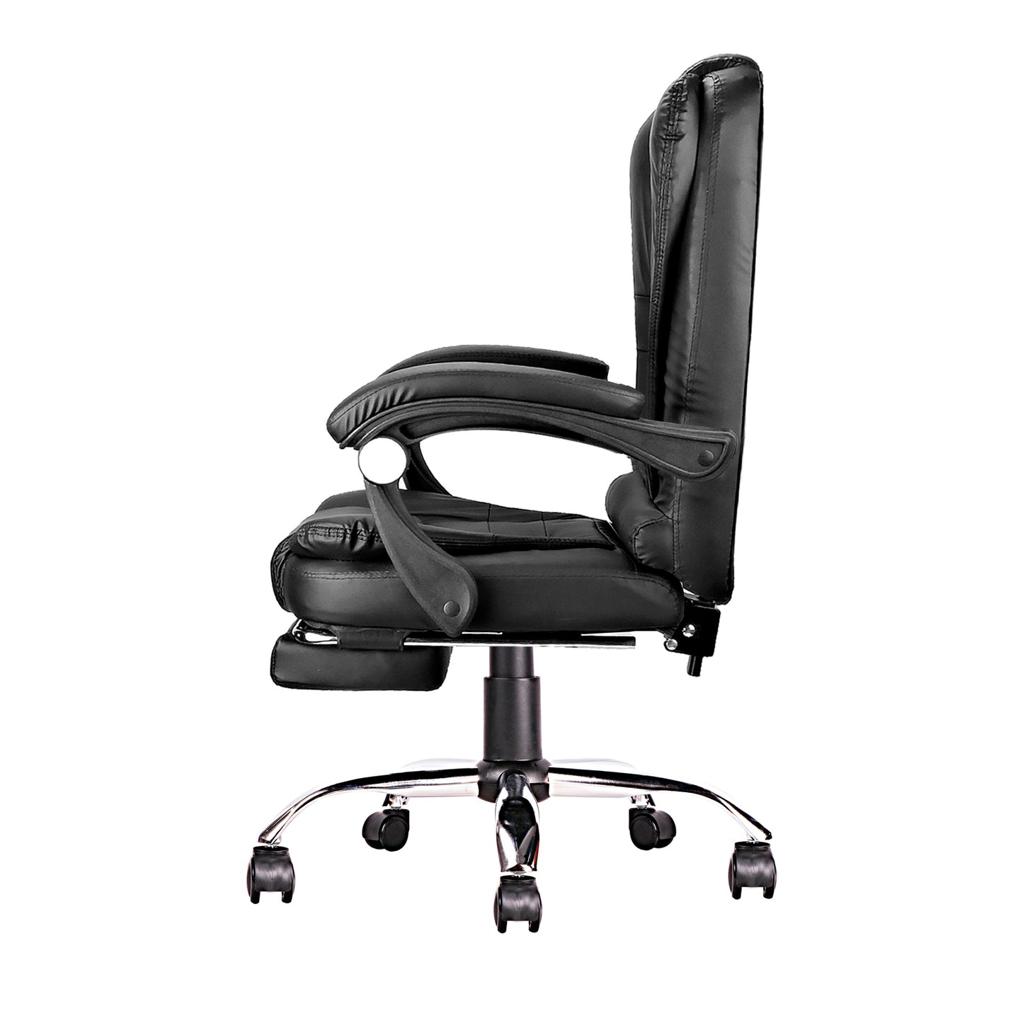 High-back office chair, adjustable ergonomic office chair, computer desk chair with lumbar support and foot cushion, suitable for home office use.