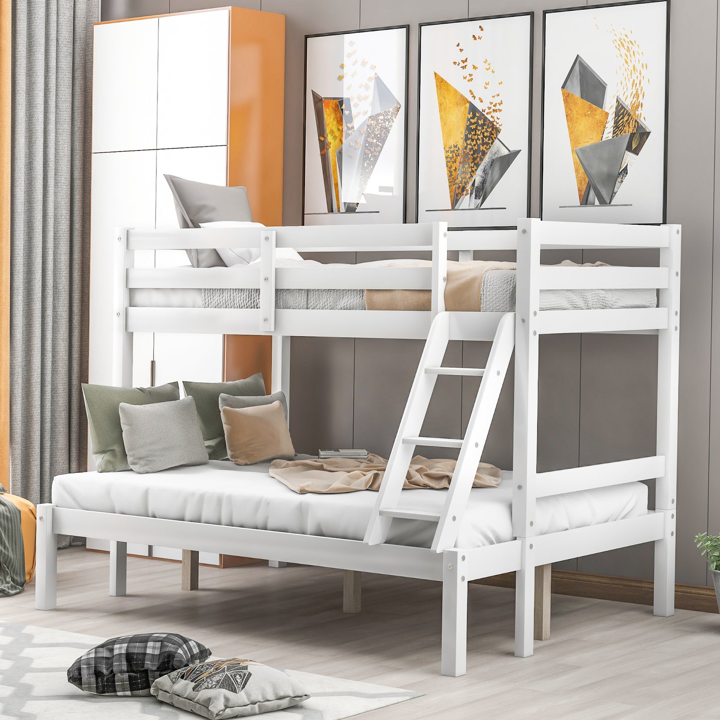 Twin over full bunk bed (White) ( old sku : WF193722AAK ）