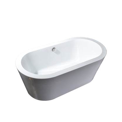 Contemporary Design Acrylic Flatbottom  Bathtub in White