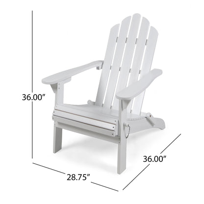 Outdoor foldable solid wood ADIRONDACK white chair