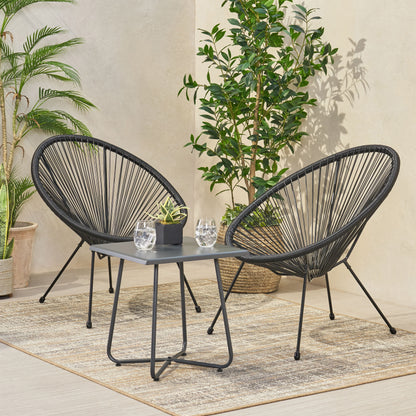 Great Deal Furniture Alexis Outdoor Woven Chair Black （set of 2）