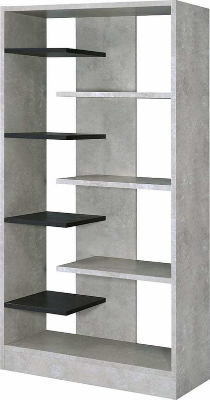 ACME Magna Bookshelf in Faux Concrete & Black 92532