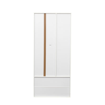 Side cabinet with shelving, drawers, and white side cabinet for clothing