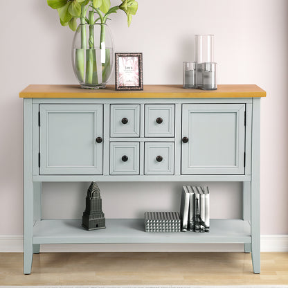 TREXM Cambridge Series Buffet Sideboard Console Table with Bottom Shelf (Lime White)