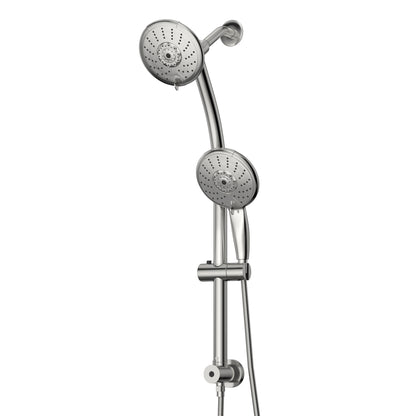 Multi Function Dual Shower Head, with Adjustable Slide Bar,Chrome