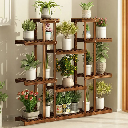 Large Multi-tier Solid Wood Plant Flower Stand Display Rack Indoor Outdoor Living Dinning Room