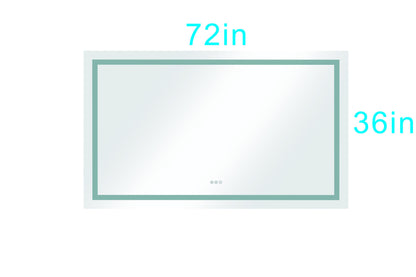72 x 36 Inch LED Bathroom Mirror with Lights, Lighted Vanity Mirror, Anti Fog Design , Large Wall Mounted Light Up Mirror , Hanging, Rectangle