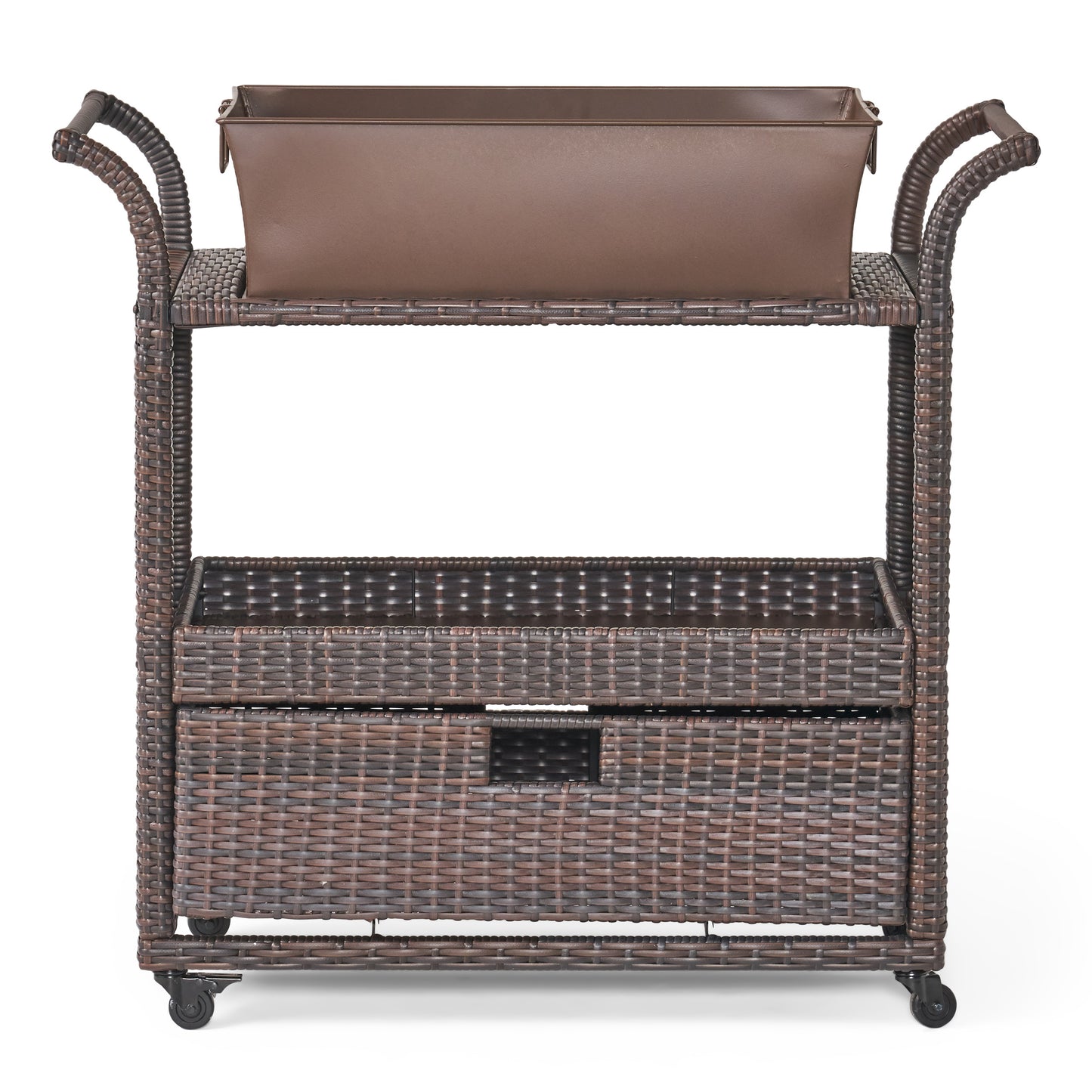 Christopher Knight Home Manka Indoor Wicker Convenience Bar Cart, Brown