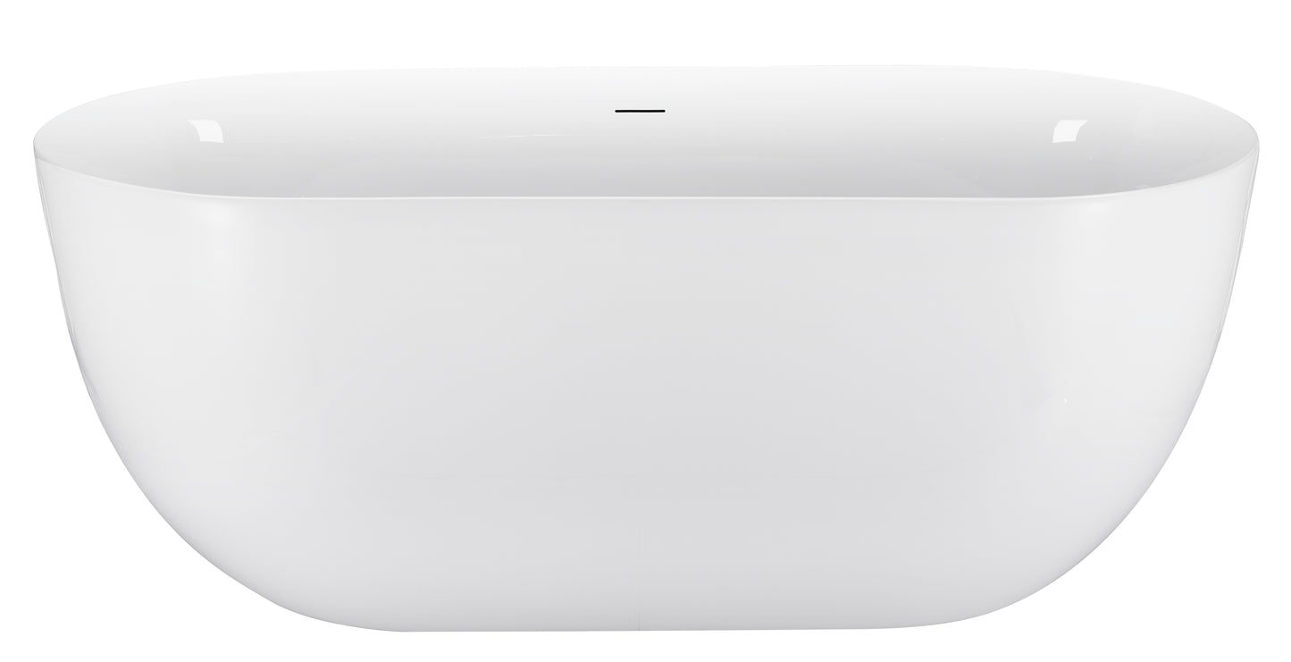 67" 100% Acrylic Freestanding Bathtub，Contemporary Soaking Tub，white Bathtub