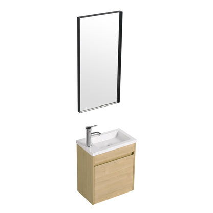 Bathroom Vanity With Single Sink,16 Inch For Small Bathroom,