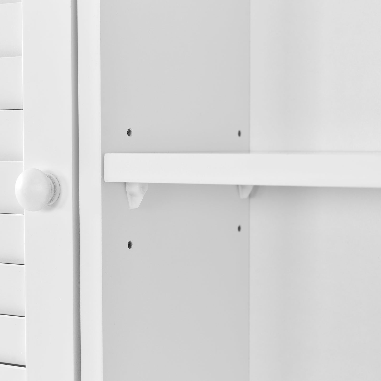 Home Over-The-Toilet Shelf Bathroom Storage Space Saver with Adjustable Shelf Collect Cabinet (White)