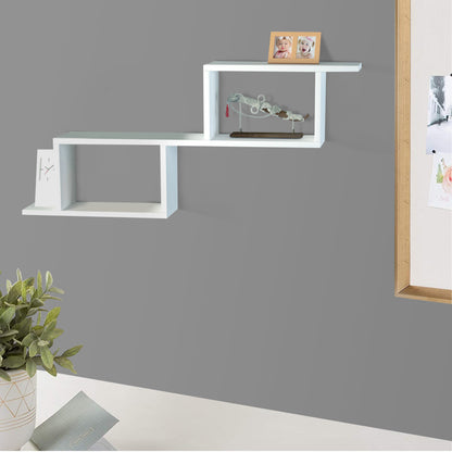 40 Inch Decorative Wooden Wall Mounted Cubby Shelf, White