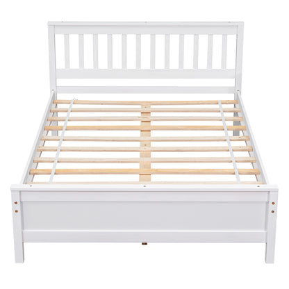 Full Bed with Headboard and Footboard for Kids, Teens, Adults,with a Nightstand ,White