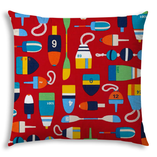 BUOY Red Indoor/Outdoor Pillow - Sewn Closure