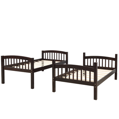 Twin Over Twin Bunk Bed with Ladder,Espresso ( OLD SKU: LP000066AAP)