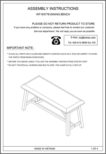 TOPMAX 6 Piece Dining Table Set Wood Dining Table and chair Kitchen Table Set with Table, Bench and 4 Chairs, Rustic Style, Gray(No Difference with SH000109AAE）