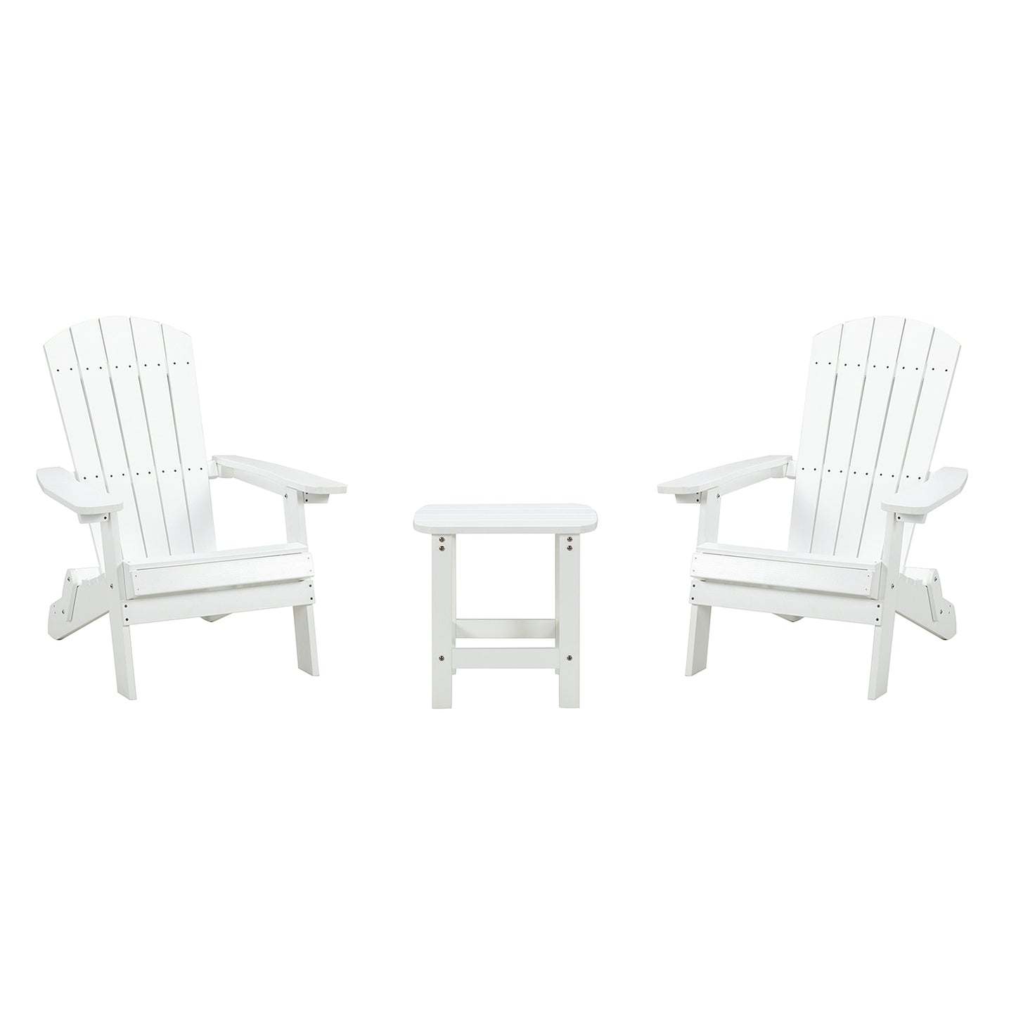 Elymus Outdoor 3 Pieces Plastic Adirondack Chair with Table