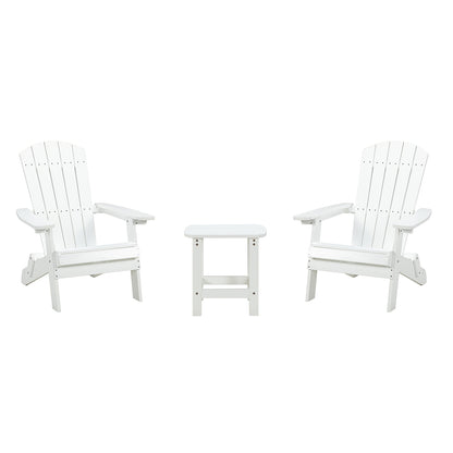 Elymus Outdoor 3 Pieces Plastic Adirondack Chair with Table