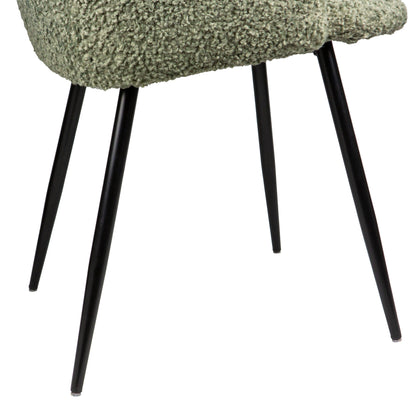 Upholstered teddy faux fur dining armrest chair set of 2 (Grey)