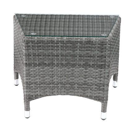 ACME Tashelle Patio Bistro Set (3Pc) in Gray Fabric & Gray Wicker 45000