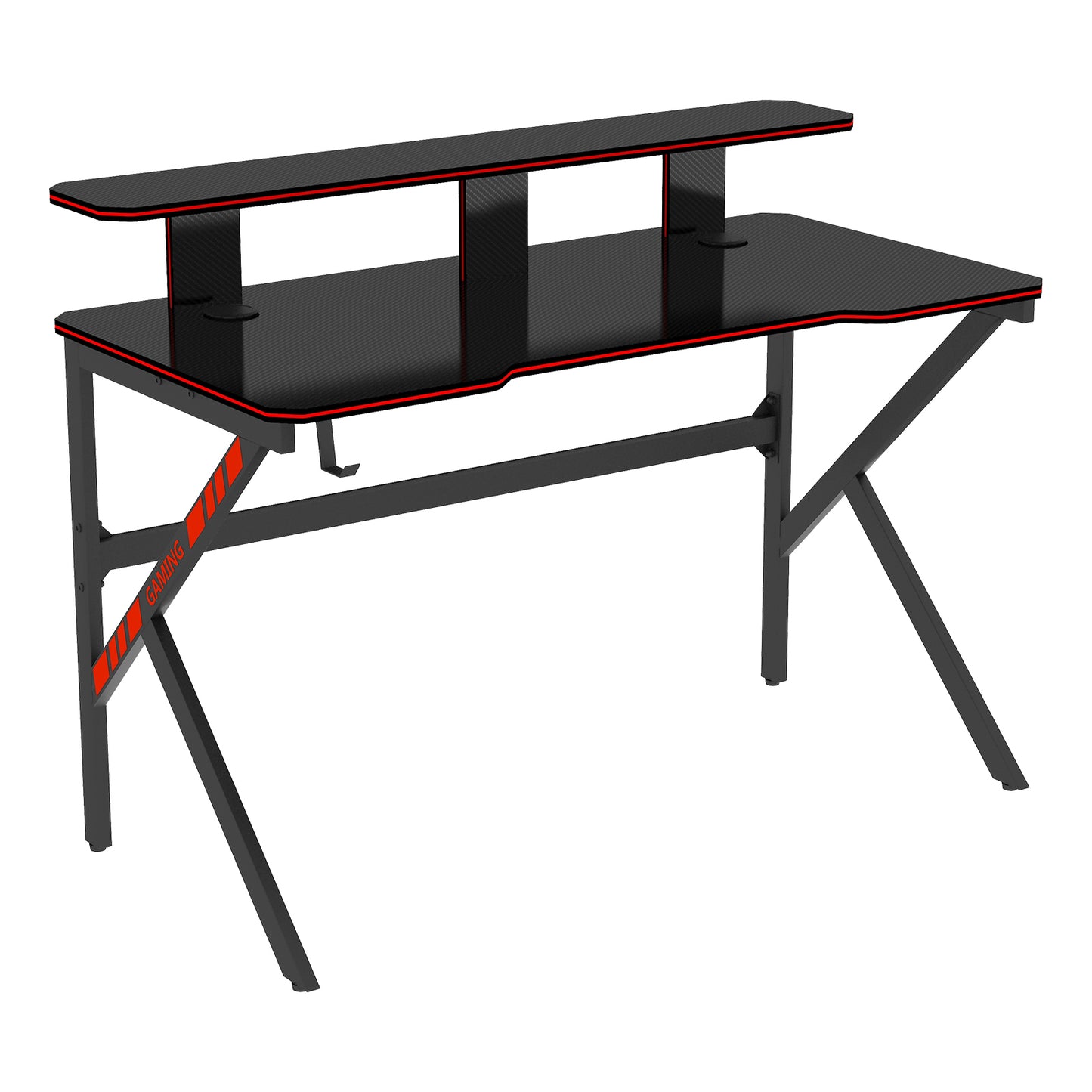 New Arrive Large Gaming Table K Shape Black MDF Gaming Desk with PC Holder