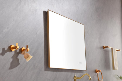 Super Bright Led Bathroom Mirror with Lights, Metal Frame Mirror Wall Mounted Lighted Vanity Mirrors for Wall, Anti Fog Dimmable Led Mirror for Makeup, Horizontal/Verti