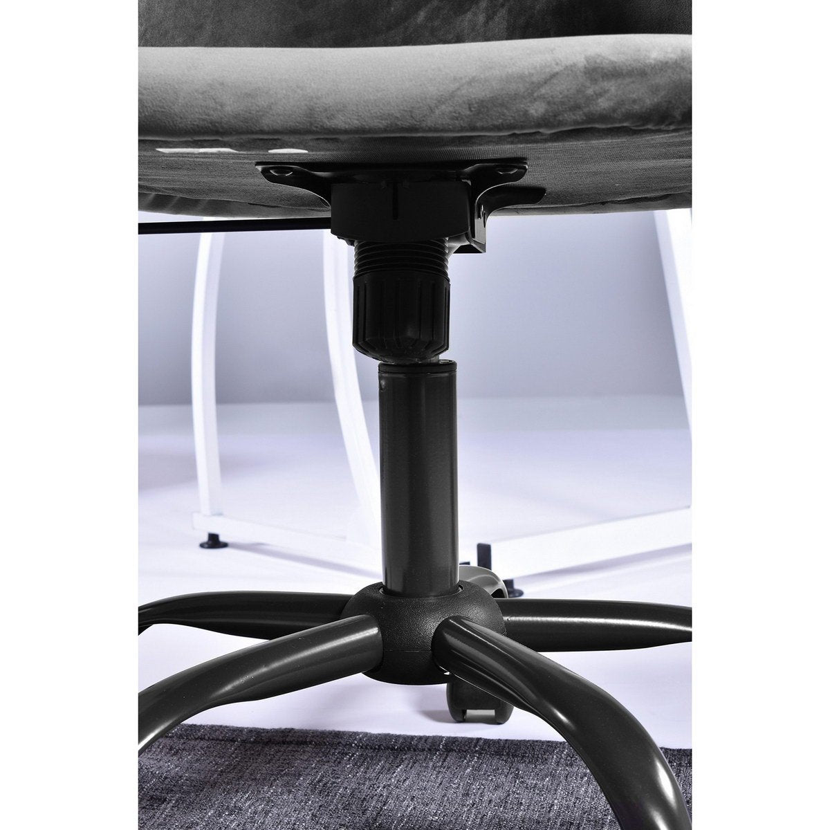 Velvet Upholstered Home office task chair - Dark Grey