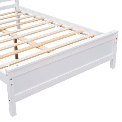 Full Bed with Headboard and Footboard for Kids, Teens, Adults,with a Nightstand ,White