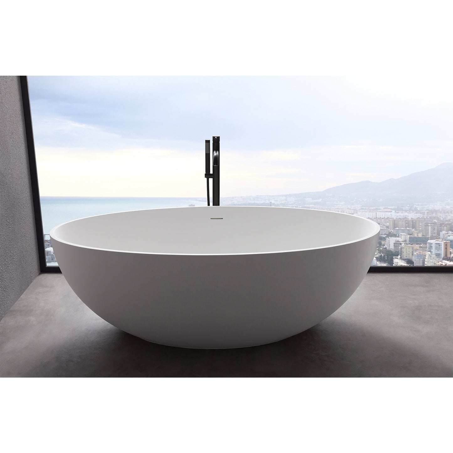 1700mm artificial stone solid surface freestanding bathroom adult bathtub   40 inch extra wide
