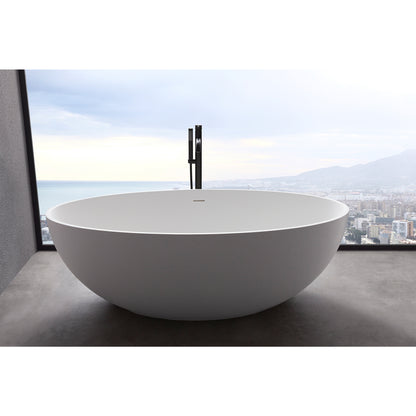 1700mm artificial stone solid surface freestanding bathroom adult bathtub   40 inch extra wide