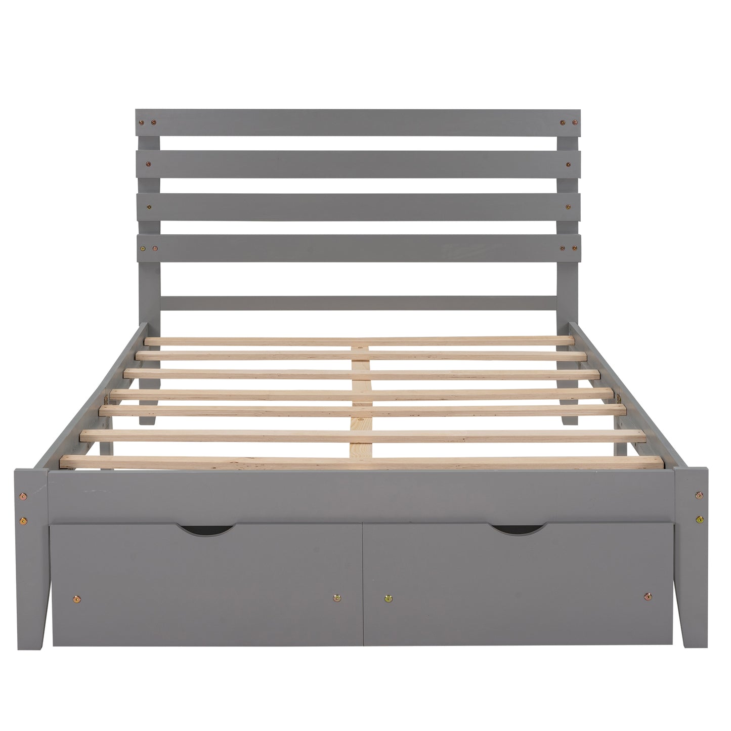 Full Size Platform Bed with Drawers, Gray(New SKU:WF288468AAE)