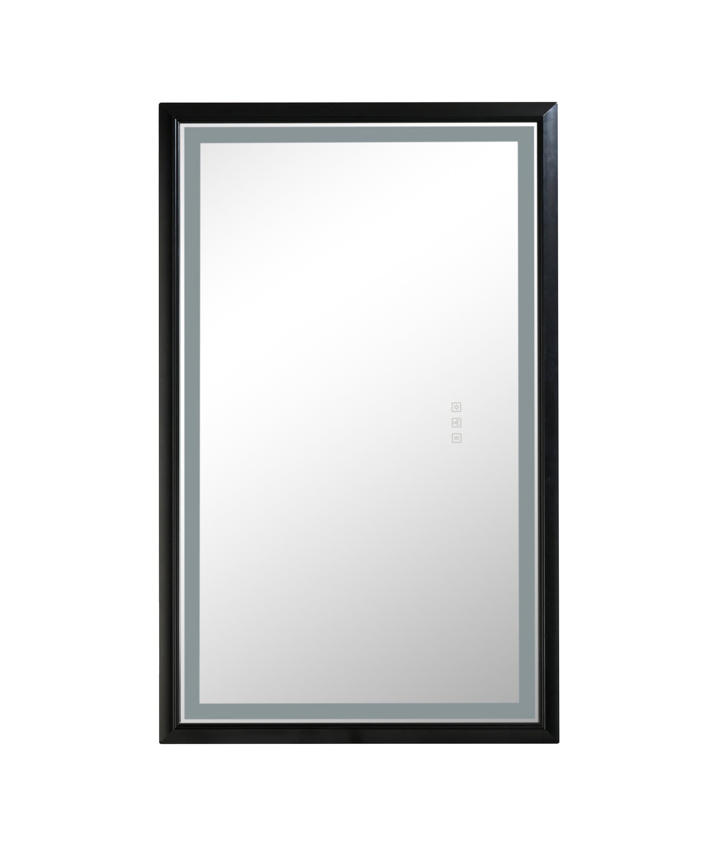 42 in. W x24 in. H Oversized Rectangular Black Framed LED Mirror Anti-Fog Dimmable Wall Mount Bathroom Vanity Mirror