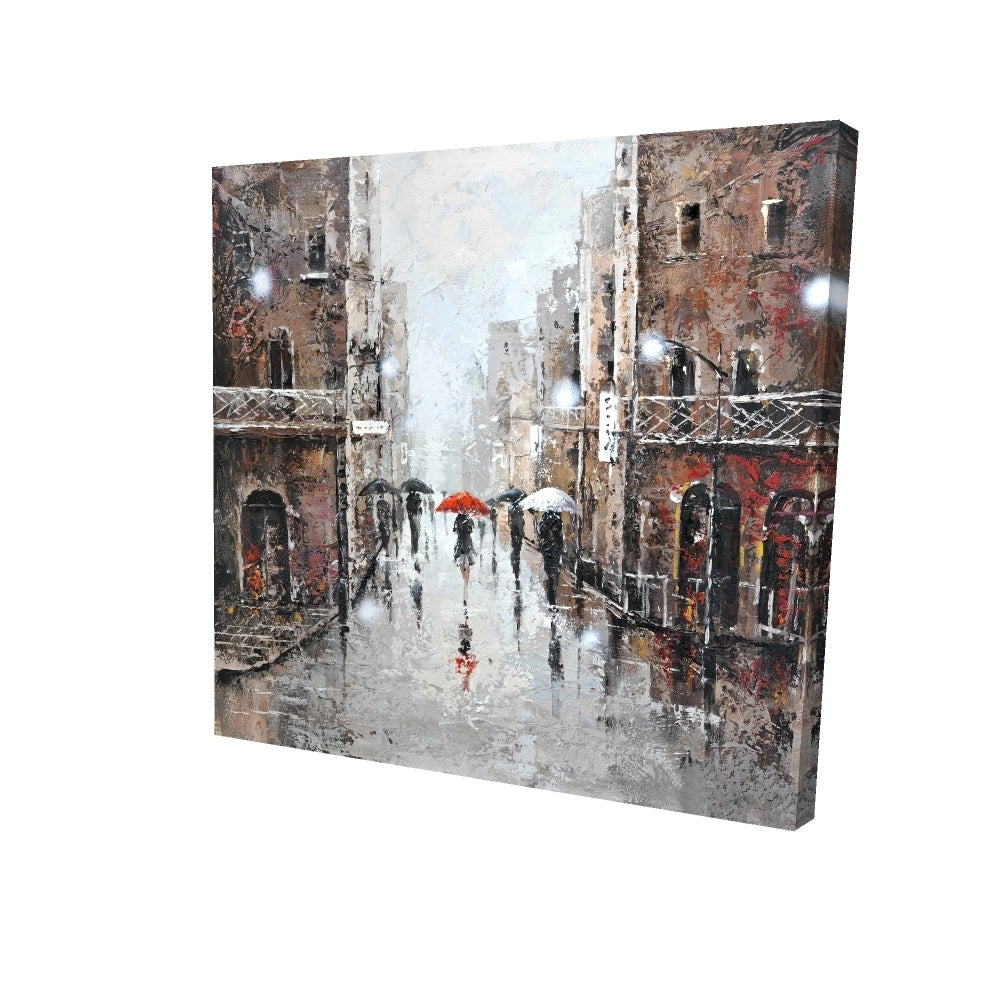 City rain - 08x08 Print on canvas